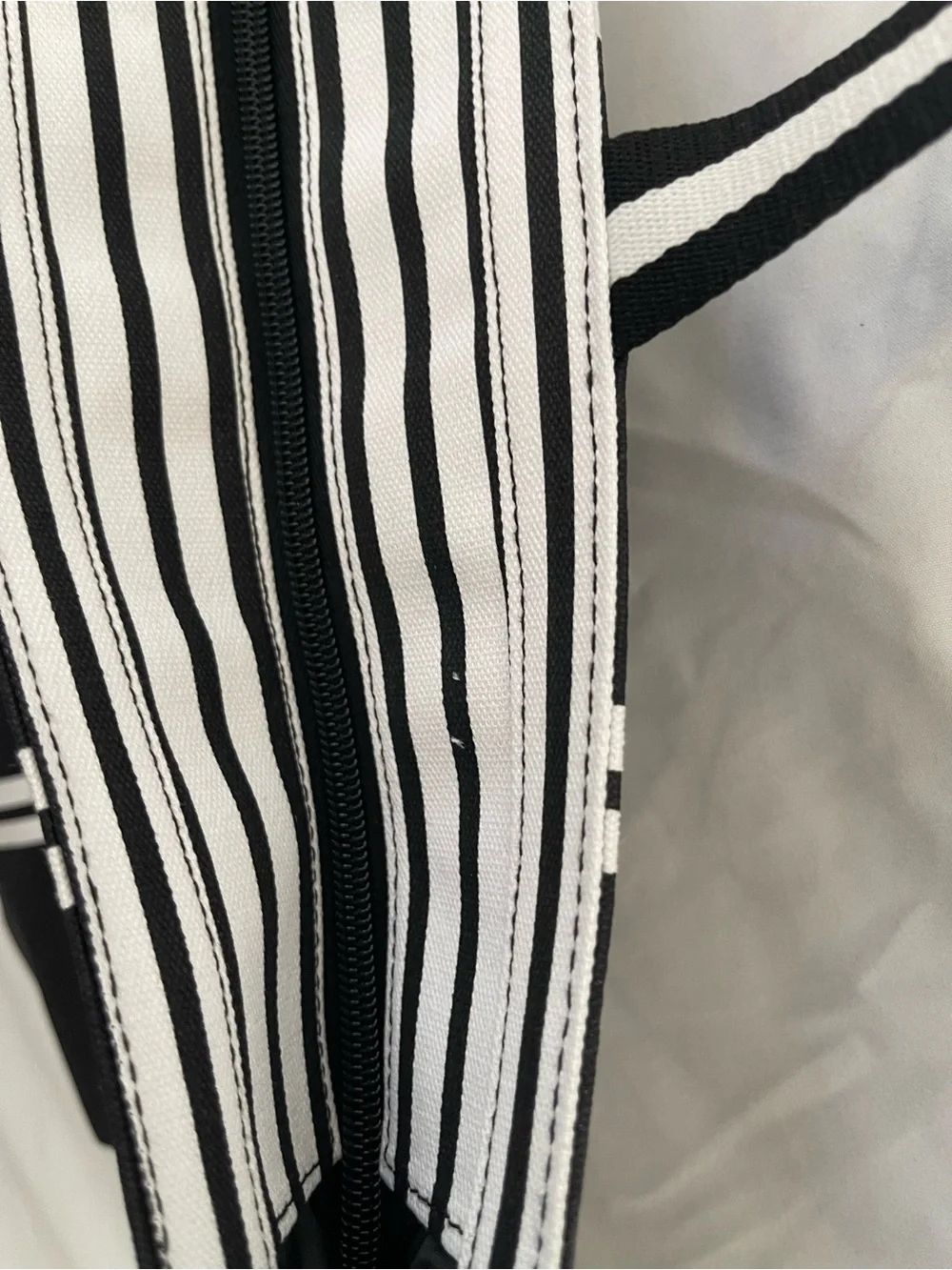 MEW- Victoria's Secret Black and White Vertical Stripe Tote